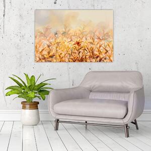 Slika - Listje v jesenskih barvah, oljna slika (90x60 cm)