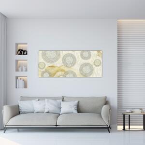 Slika - Abstrakcija, marmorni krogi (120x50 cm)