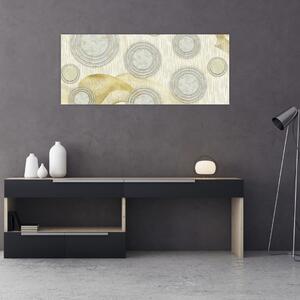 Slika - Abstrakcija, marmorni krogi (120x50 cm)