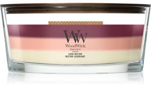 Woodwick Trilogy Lush Nectar mirisna svijeća s drvenim fitiljem 453.6 g