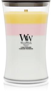 Woodwick Trilogy Floral Blossoms mirisna svijeća s drvenim fitiljem 610 g