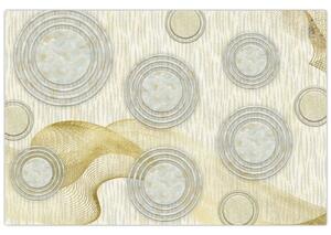 Slika - Abstrakcija, marmorni krogi (90x60 cm)