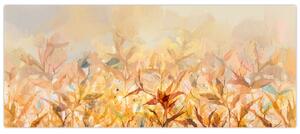 Slika - Listje v jesenskih barvah, oljna slika (120x50 cm)