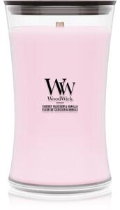 Woodwick Cherry Blossom & Vanilla mirisna svijeća s drvenim fitiljem 610 g
