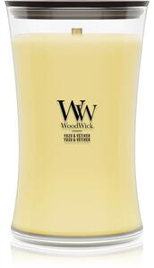 Woodwick Yuzu & Vetiver mirisna svijeća s drvenim fitiljem 610 g