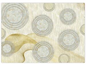 Slika - Abstrakcija, marmorni krogi (70x50 cm)