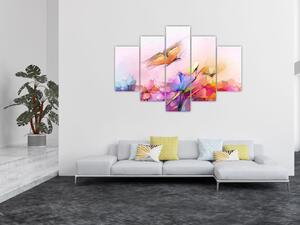 Slika - Metulj nad rožo, abstrakcija (150x105 cm)