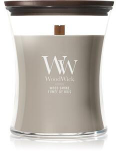 Woodwick Wood Smoke mirisna svijeća s drvenim fitiljem 275 g