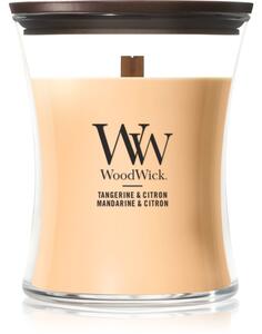 Woodwick Tangerine & Citron mirisna svijeća s drvenim fitiljem 275 g