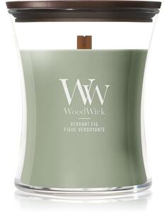 Woodwick Verdant Fig mirisna svijeća s drvenim fitiljem 275 g
