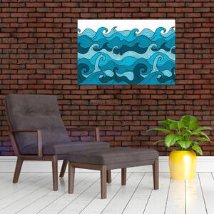 Slika - Abstrakcija, morje (90x60 cm)