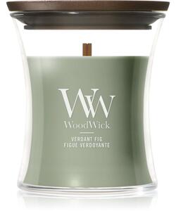 Woodwick Verdant Fig mirisna svijeća s drvenim fitiljem 85 g