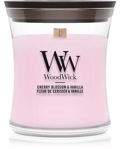 Woodwick Cherry Blossom & Vanilla mirisna svijeća s drvenim fitiljem 85 g