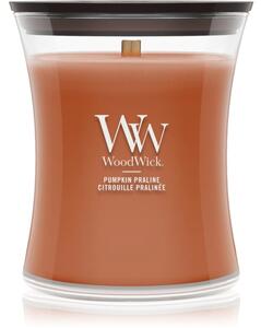 Woodwick Pumpkin Praline mirisna svijeća s drvenim fitiljem 275 g