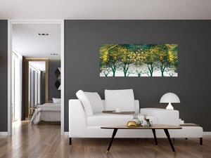 Slika - Jeleni v zelenem gozdu (120x50 cm)