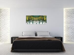 Slika - Jeleni v zelenem gozdu (120x50 cm)