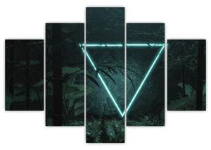 Slika - Neonski trikotnik v džungli (150x105 cm)