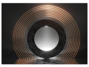 Slika - abstrakcija, luna nad vodo (70x50 cm)