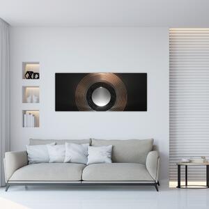 Slika - abstrakcija, luna nad vodo (120x50 cm)