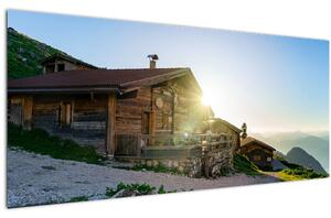 Slika - Jutro v Alpah, Tirolska (120x50 cm)
