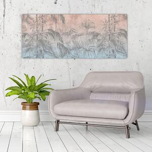 Slika - Tropske rastline na steni (120x50 cm)