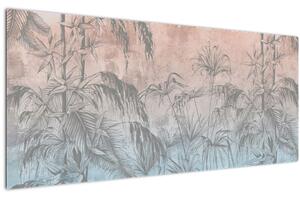 Slika - Tropske rastline na steni (120x50 cm)