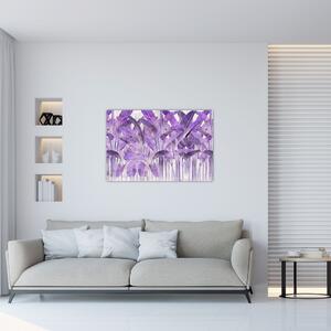 Slika - Vijolični listi v mavcu (90x60 cm)