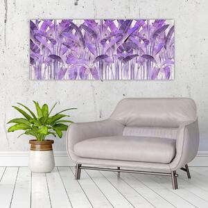 Slika - Vijolični listi v mavcu (120x50 cm)