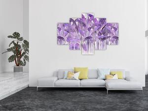 Slika - Vijolični listi v mavcu (150x105 cm)