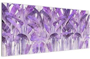 Slika - Vijolični listi v mavcu (120x50 cm)