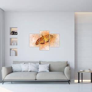 Slika - Oranžni metulj, akvarel (90x60 cm)