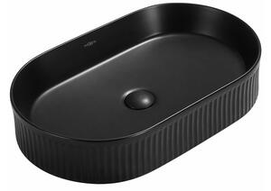 Mexen Grovo rebrasti nadgradni umivaonik 49 x 31 cm, crna mat - 22304985