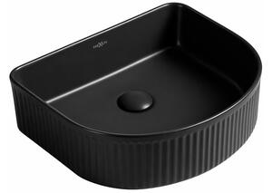 Mexen Grovo rebrasta nadgradna umivaonik 40 x 35 cm, crna mat - 22304085