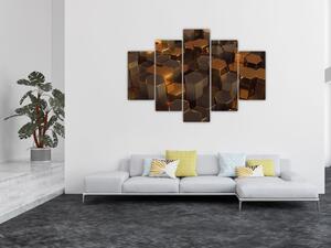 Slika - Bronasti šesterokotniki (150x105 cm)