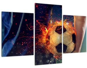 Slika - Nogometna žoga v ognju (90x60 cm)