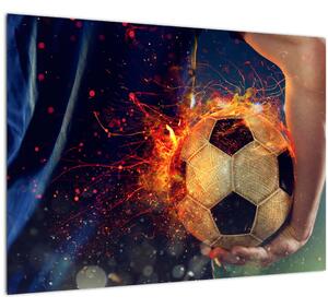 Slika - Nogometna žoga v ognju (70x50 cm)