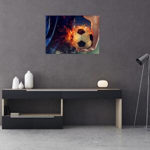 Slika - Nogometna žoga v ognju (70x50 cm)