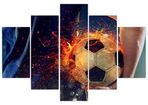 Slika - Nogometna žoga v ognju (150x105 cm)