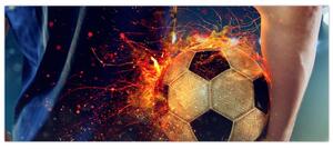 Slika - Nogometna žoga v ognju (120x50 cm)