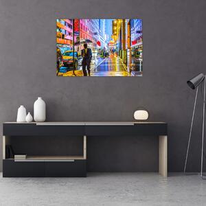 Slika - Mesto v neonskem sijaju (90x60 cm)