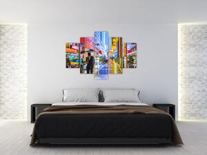 Slika - Mesto v neonskem sijaju (150x105 cm)