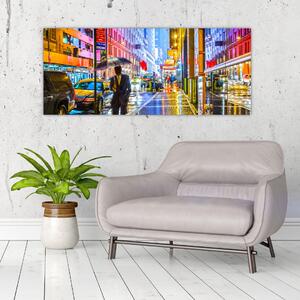 Slika - Mesto v neonskem sijaju (120x50 cm)