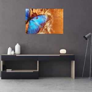 Slika - modri metulj (90x60 cm)