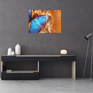 Slika - modri metulj (70x50 cm)