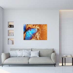 Slika - modri metulj (90x60 cm)