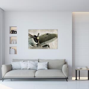 Slika - Staro propelersko letalo (90x60 cm)