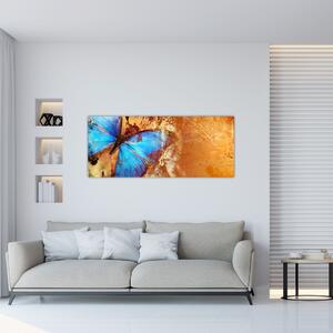 Slika - modri metulj (120x50 cm)