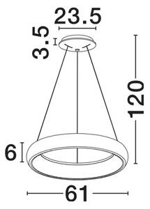 ALBI VISILICA LED 52W/3000K/2685lm/DIMM/IP20/CRNA NL8105602 D
