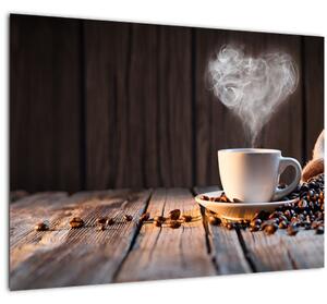 Staklena slika - Čas za kavo (70x50 cm)