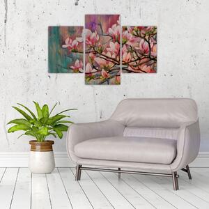 Slika - Oljna slika, Cvetoča sakura (90x60 cm)
